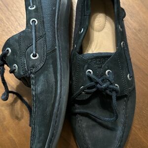 Sperry Women's Black Leather Moccasins